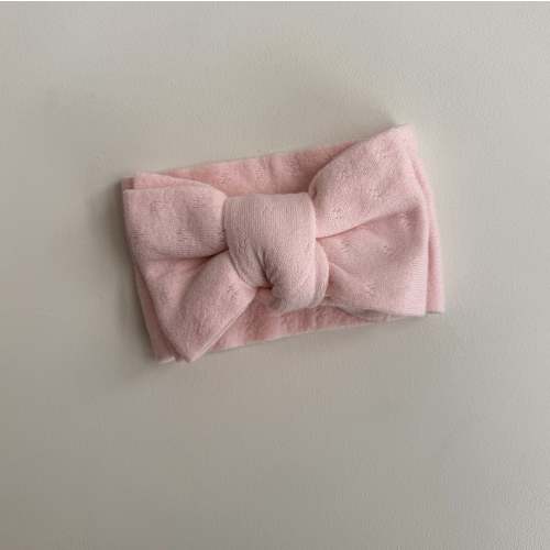 FINE POINTELLE KNIT BOW | BABY PINK