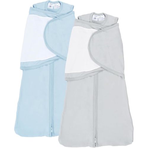 2-Pack 0.5 TOG Newborn Sleep Sack, All-in-One Swaddle Wrap with Silent Velcro for Infants (0–3 Months)
