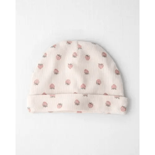 Baby Girl Organic Cotton Rib Cap in Strawberry  - Little Planet | Carter's