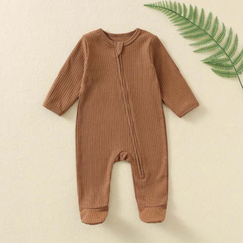 Timegard Baby Clothes Boy Girls Toddler Zipper Pajamas Footed Onesie Infant Comfy Rompers 3-18 Mouths