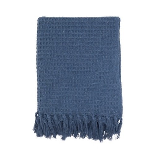 Waffle Weave Cotton Throw Blanket with Tassels - Soft Textured Blanket for Sofa, Couch and Bed