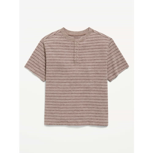 Short-Sleeve Textured Striped Henley T-Shirt for Toddler Boys