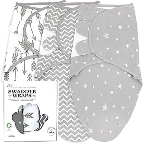 Preemie Swaddles 4-7 lbs - 3-Pack Premature Babies Swaddle Sleep Sack - Organic Cotton - Premature Infant Sleeping Sack - Easy Adjustable Baby Swaddle Blanket Wrap (Galaxy)