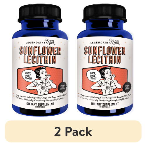 (2 pack) Legendairy Milk Sunflower Lecithin Softgels for Adults - Organic Dietary Supplement, 60 ct, 1 Bottle