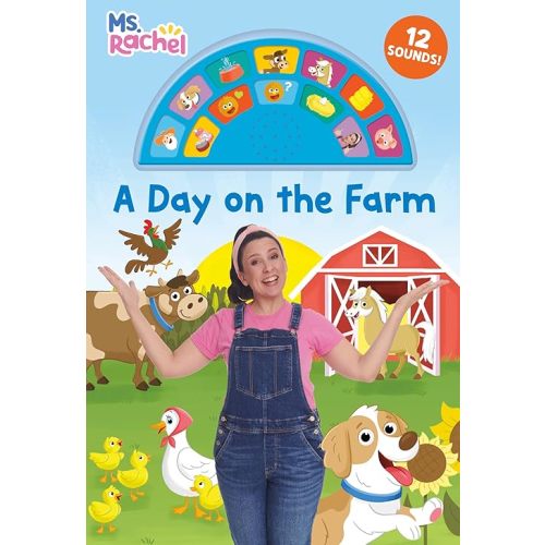 A Day on the Farm (Ms. Rachel): An Interactive Sound Book with 12 Sounds! (Books by Ms. Rachel) Board book – September 2, 2025
