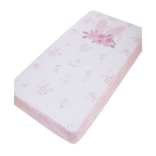 Flower Bunny Ears Cotton Nursery Photo Op Fitted Crib Sheet