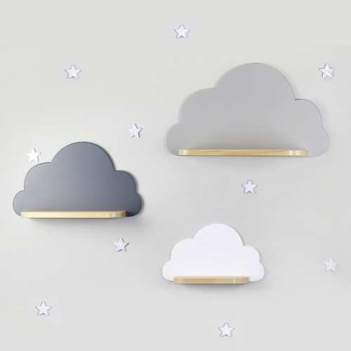 Cloud Wall Shelf Set of 3, Cloud shelf for nursery, Kids Room Shelves, Nursery cloud rack, Nursery decoration, Cloud shelves