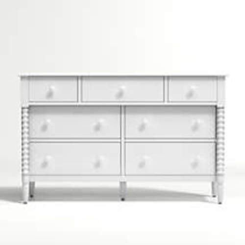 Jenny Lind 62" Deep Brown Wood Extra Wide 7-Drawer Kids Dresser