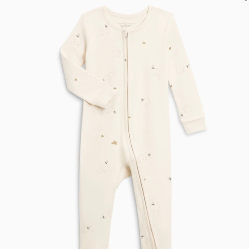 Peyton Zipper Sleeper | Bee / Pewter