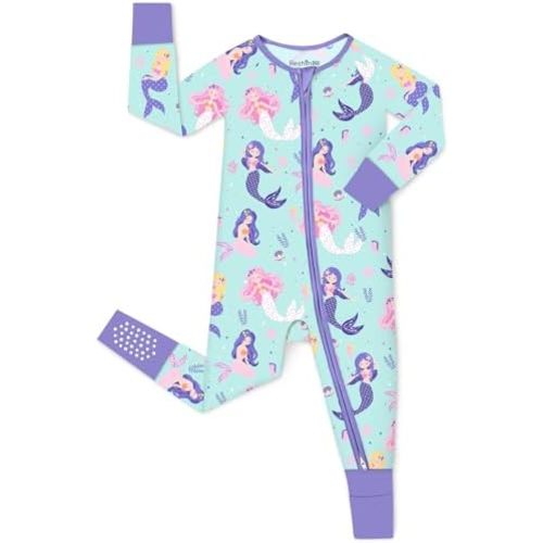 babee Reshinee Viscose Derived from Bamboo Baby Footie Pajamas Convertible Newborn Sleeper for Baby Girl Zipper Onesie 0-24M