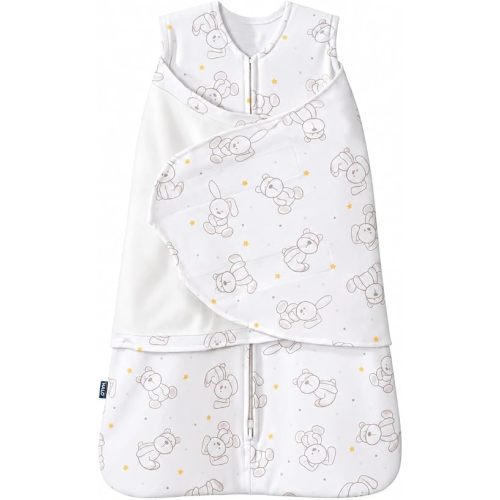 HALO 100% Cotton Sleepsack Swaddle, 3-Way Adjustable Wearable Blanket, TOG 1.5, Floppy Friends, Newborn, 0-3 Months