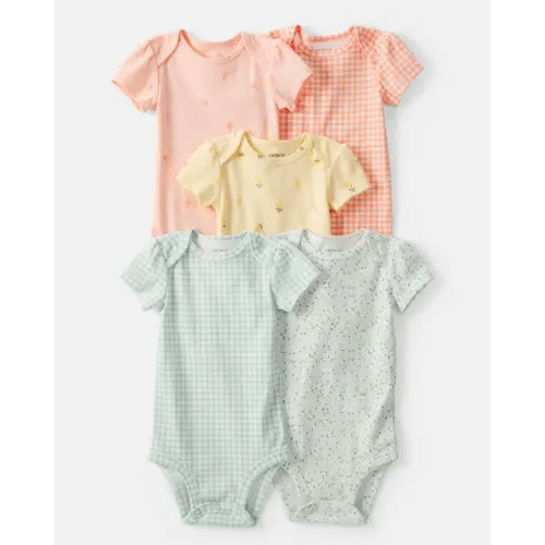 Baby Girl 5-Pack Fruit Multipack Bodysuits - Orange/Green/Yellow | Carter's