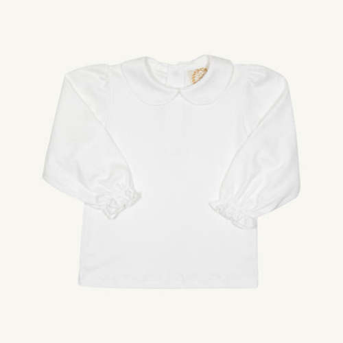 Maude's Peter Pan Collar Shirt & Onesie (Long Sleeve Pima) - Worth Avenue White