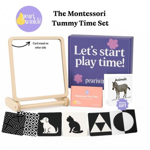 Tummy Time Mirror & Stand Set (Montessori-Inspired) | Peariwinkle