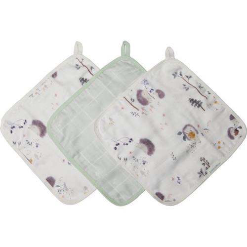 LOULOU LOLLIPOP Assorted 3-Pack Muslin Washcloths