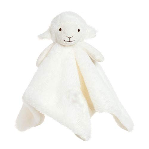 Apricot Lamb Luxury Snuggle Plush White Lamb Sheep Infant Stuffed Animals Security Blanket Nursery Character Blanket(White Lamb, 14 Inches)