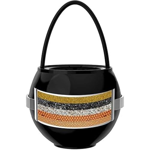 Bath Filter for Tub - Kinder Water Filter for Bathtub, Hard Water Softener to Remove Lead,Chlorine and Fluoride, Improve Skin, Hair and Nails Condition,Matte Black