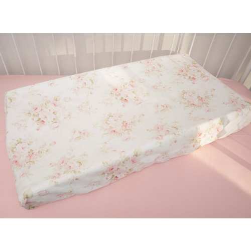 Floral Pink Rose Crib Bedding / Toddler Bedding - Shabby Chic Vintage Style Room Décor, Room Décor -  Fitted Sheet, Changing Pad Cover