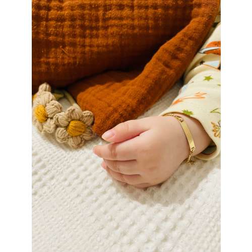 14K Solid Gold Baby ID Bracelet, Personalized Baby Jewelry, Gold Bracelet for Kid, Children Bracelet, Kid Name Bracelet, Newborn Gift