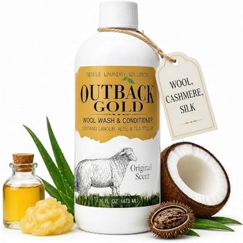 Outback Gold Wool Wash 16 oz, Original Floral Scent, Lanolin Wool Detergent