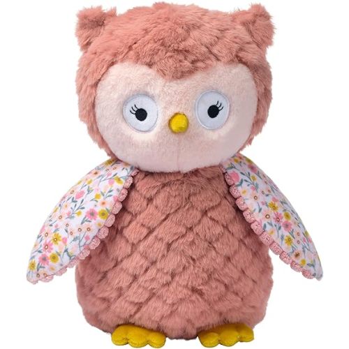 Lambs & Ivy Little Garden Textured Floral Plush Owl Stuffed Animal Toy - Twiggy