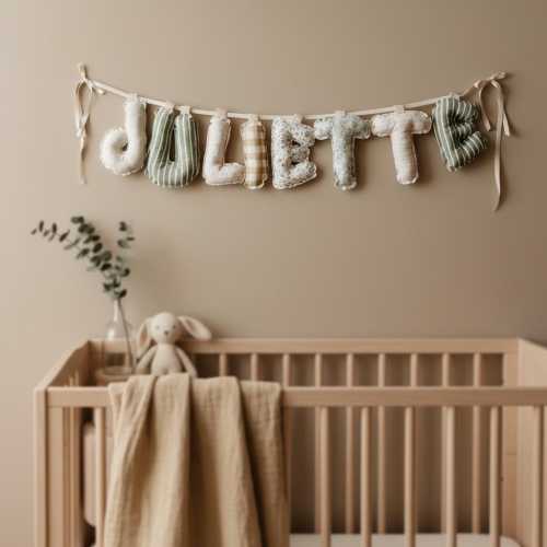 Handmade Fabric Name Banner | Puffy Letters Nursery Decor | Baby Shower Gift | Handmade Birthday Garlands