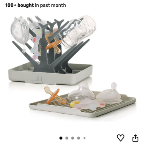 Amazon.com: haakaa Portable Baby Bottle Drying Rack with Tray, Space Saving Bottle Drying Tree for Bottles/Pump Parts/Pacifiers,Easy-Store Dryer Rack Great for Home & Travel, BPA Free (Grey) : Baby