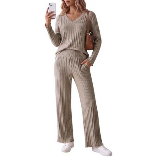 Blooming Jelly Womens Ribbed 2 Piece Lounge Set 2026 Matching Fall Pajama