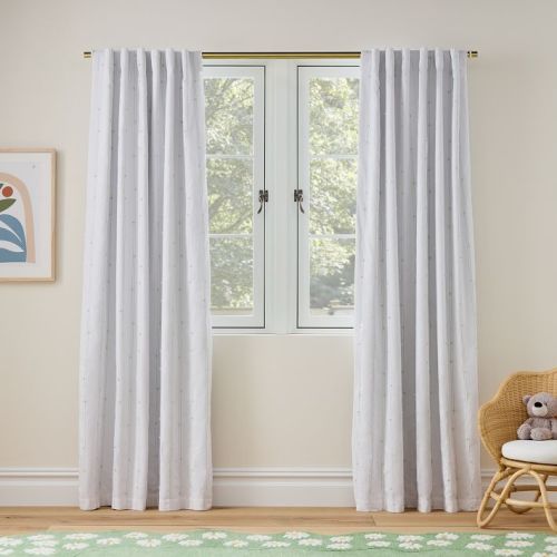 Linear Pom Pom Curtain w/ Blackout Liner