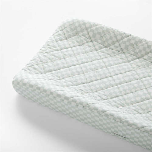 Venice Pale Teal Organic Cotton Baby Changing Pad Cover by Leanne Ford
