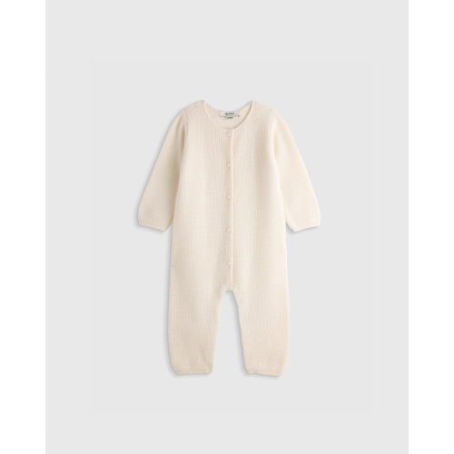 Washable Cashmere romper - Baby in Ivory