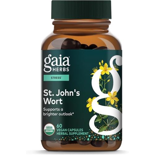 Gaia Herbs St. John's Wort - Stress Support Supplement* - with St. John's Wort - 60 Vegan Capsules (60 Servings)