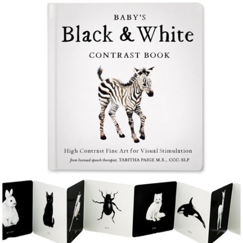 Baby's Black and White Contrast Book: High-Contrast Art for Visual Stimulation at Tummy Time (Tabitha Paige Children's Book Series)
