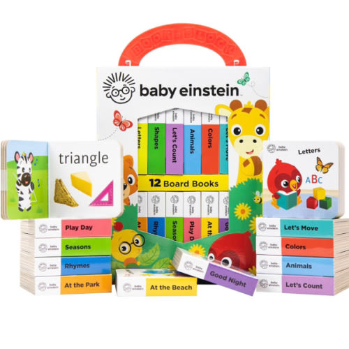 Baby Einstein - My First Library Board Book Block 12-Book Set - First Words, Alphabet, Numbers, and More! - PI Kids