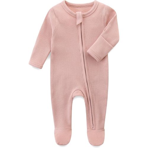Baby Footies with Mittens, Infant 2-Way Zip Organic Cotton Jumpsuit