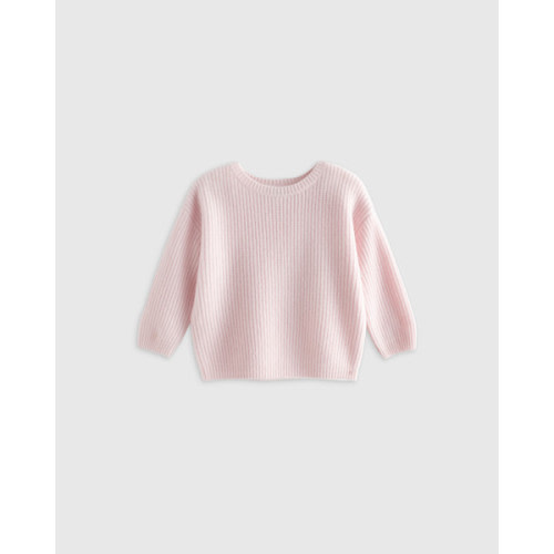 Mongolian Cashmere Fisherman Tunic Sweater - Baby in Minimal Pink