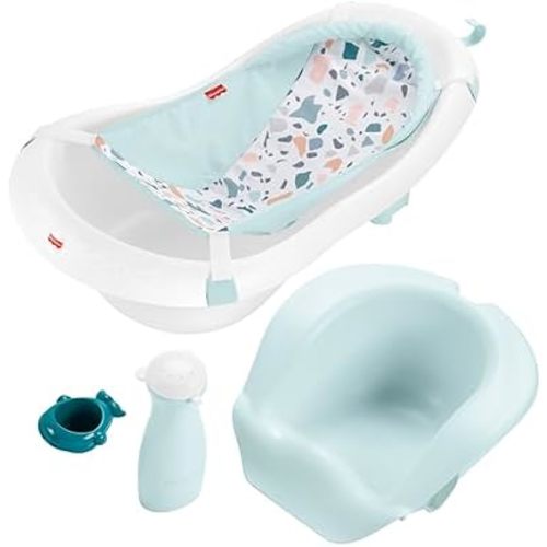 Fisher-Price™ Baby to Toddler Bath 4-in-1 Sling 'N Seat Tub with Removable Infant Support and 2 Toys, Pacific Pebble