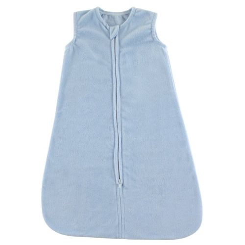 Hudson Baby Infant Boys Plush Sleeping Bag, Sack, Blanket, Solid Light Blue Fleece, 6-12 Months