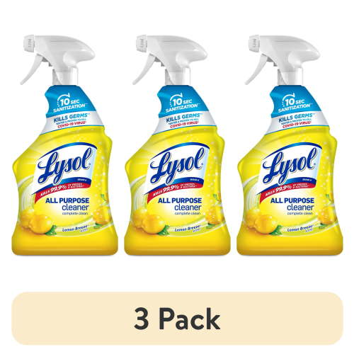 (3 pack) Lysol®, All-Purpose Cleaner, Sanitizing and Disinfecting Spray, Lemon Breeze Scent, 32 oz, Bottle
