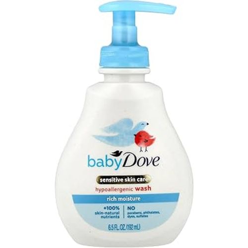 Dove Baby, Sensitive Skin Care, Hypoallergenic Wash, Rich Moisture, 6.5 fl oz (192 ml)