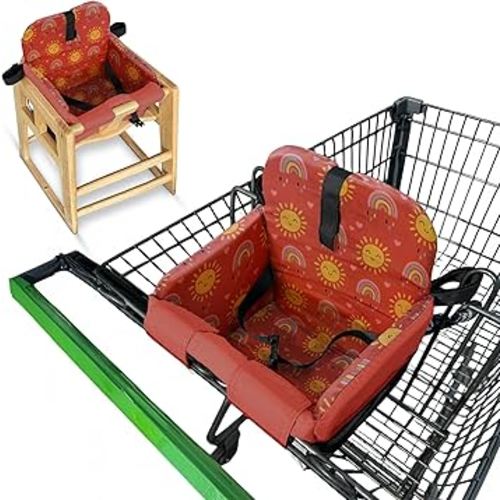 Shopping Cart Cover for Baby, High Chair Cover, Grocery Cart Cover, Cart Seat Cover for Baby, Shopping Cart Seat (Sun Rainbows)