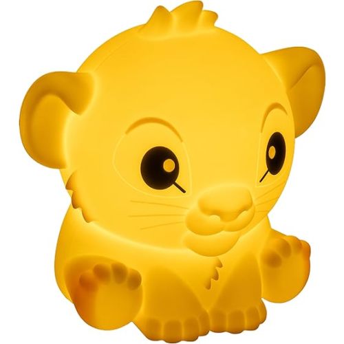 The Lion King Simba SquishyGlo Silicone Light, Officially Licensed Disney Lamp for Kids & Teens, Cordless & Rechargeable Bedroom Décor, Collectible Merchandise | Paladone