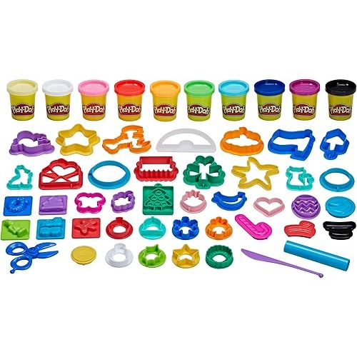 Play-Doh Holiday Set of Tools, 43 Accessories & 10 Modeling Compound Colors, Non Candy Halloween Handout Toys & Party Favors, Kids Arts & Crafts, Preschool Toys, Ages 3+ (Amazon Exclusive)