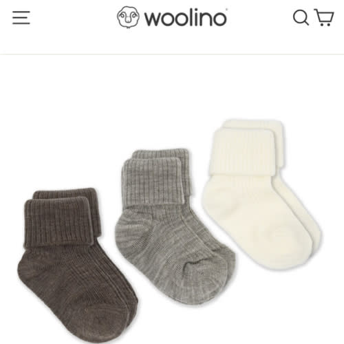 Wool Socks, Baby and Toddler, Brown-Gray & White