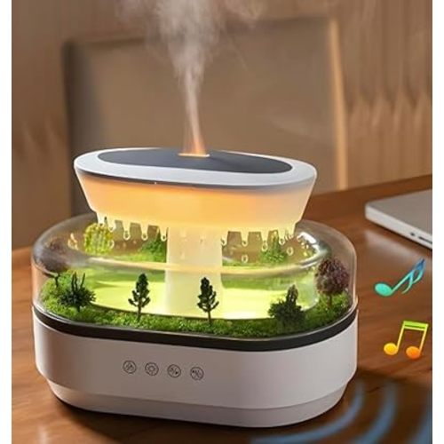 5 in 1 Diffuser Humidifier 250ml, Colorful Light, Raindrop & Natural White Noise, Mini Forest Landscape, Aromatherapy, Natural Sounds. Relaxing Nature Sounds & Sleep Sounds