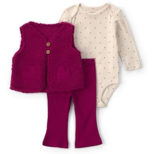Carter's Baby Girls' 3-piece Bodysuit Pant Sets
