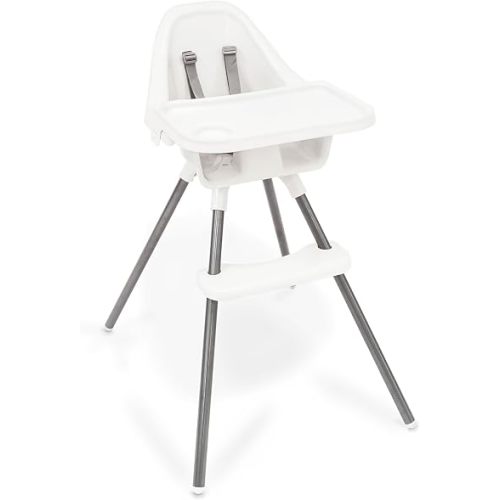 Regalo Baby Basics® High Chair for Babies and Toddlers, Baby High Chair with Removable Oversized Tray & Cup Holder, 5-Point Harness, Easy to Clean Toddler High Chair, White