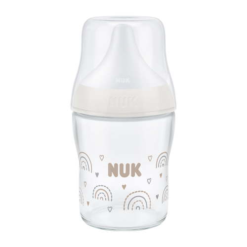 NUK Perfect Match Glass Baby Bottle, 0+ Months, 120 ml, Anti Colic Feeding Bottle, Temperature Control Indicator, Rainbow, 1 Count - Walmart.ca