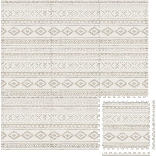 Play Platoon Large Baby Play Mat for Floor 9 Tile 72 x 72 in - Canyon Print