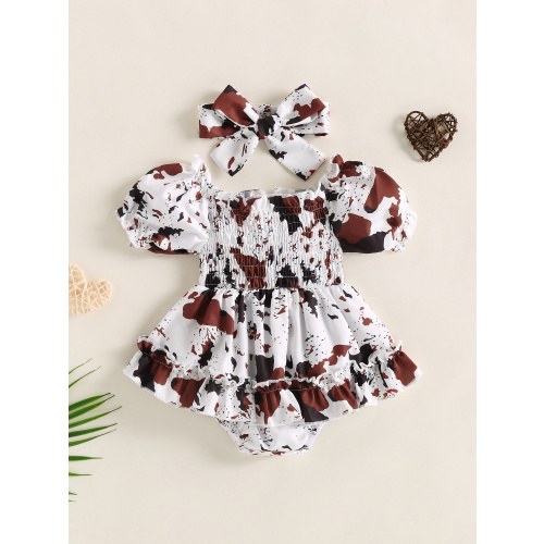 western baby girl summer clothes set short sleeve shoulder - Temu
